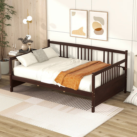 Gewnee Solid Wood Full Size Daybed with Support Legs,Espresso