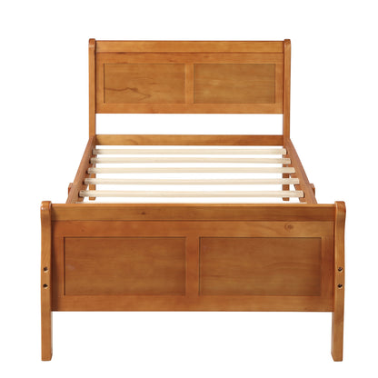 Wood Platform Bed Twin Bed Frame Mattress Foundation Sleigh Bed