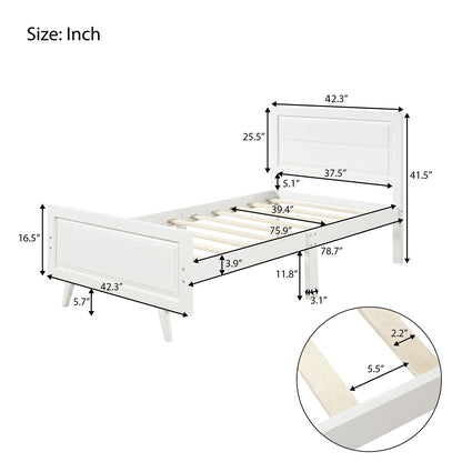 Wood Platform Bed Twin Bed Frame Mattress Foundation