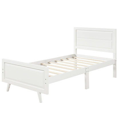 Wood Platform Bed Twin Bed Frame Mattress Foundation