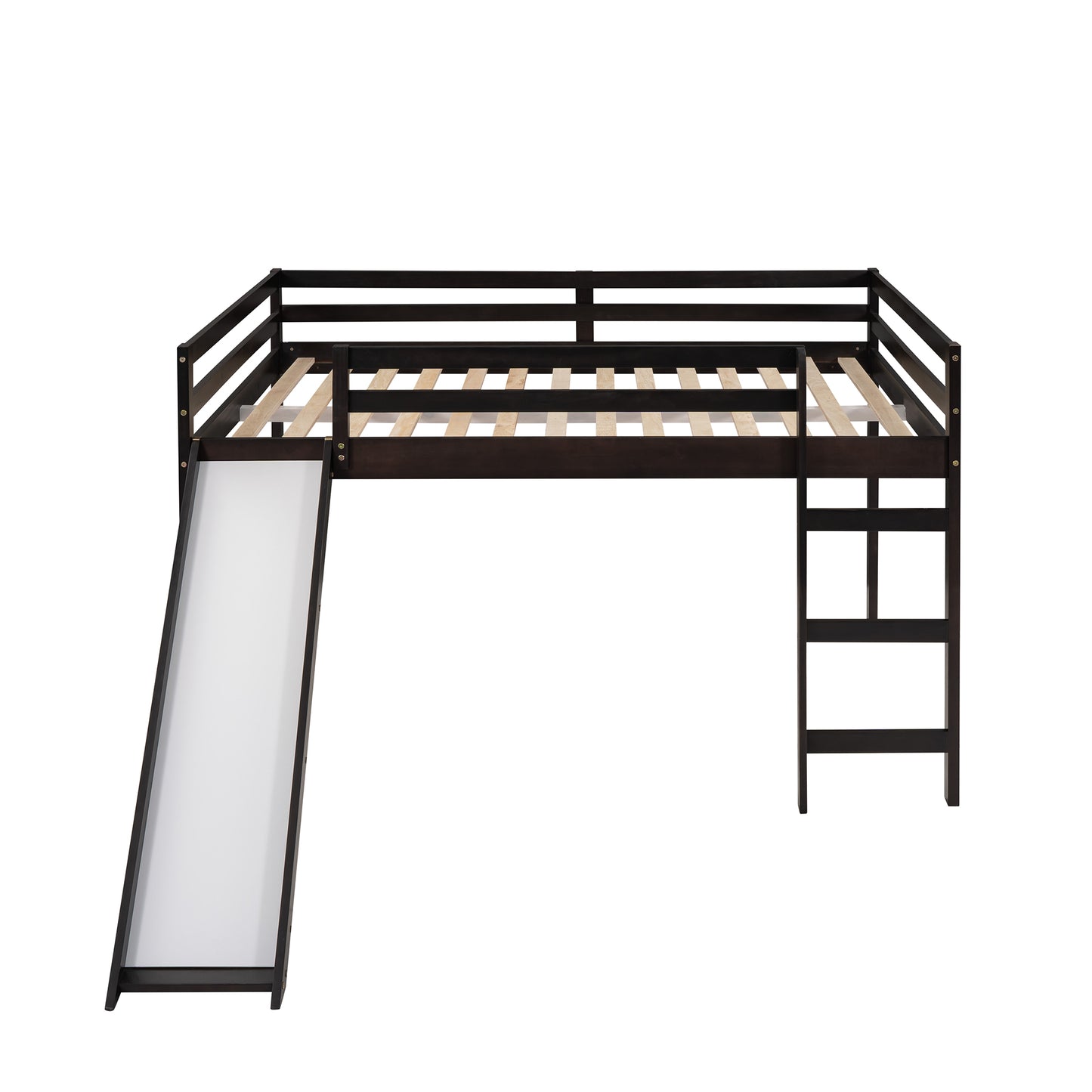 Loft Bed with Slide, Multifunctional Design, Full