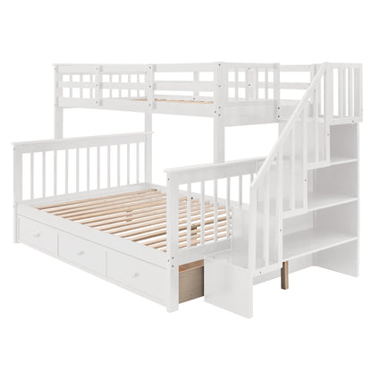 Stairway Twin-Over-Full Bunk Bed with Drawer