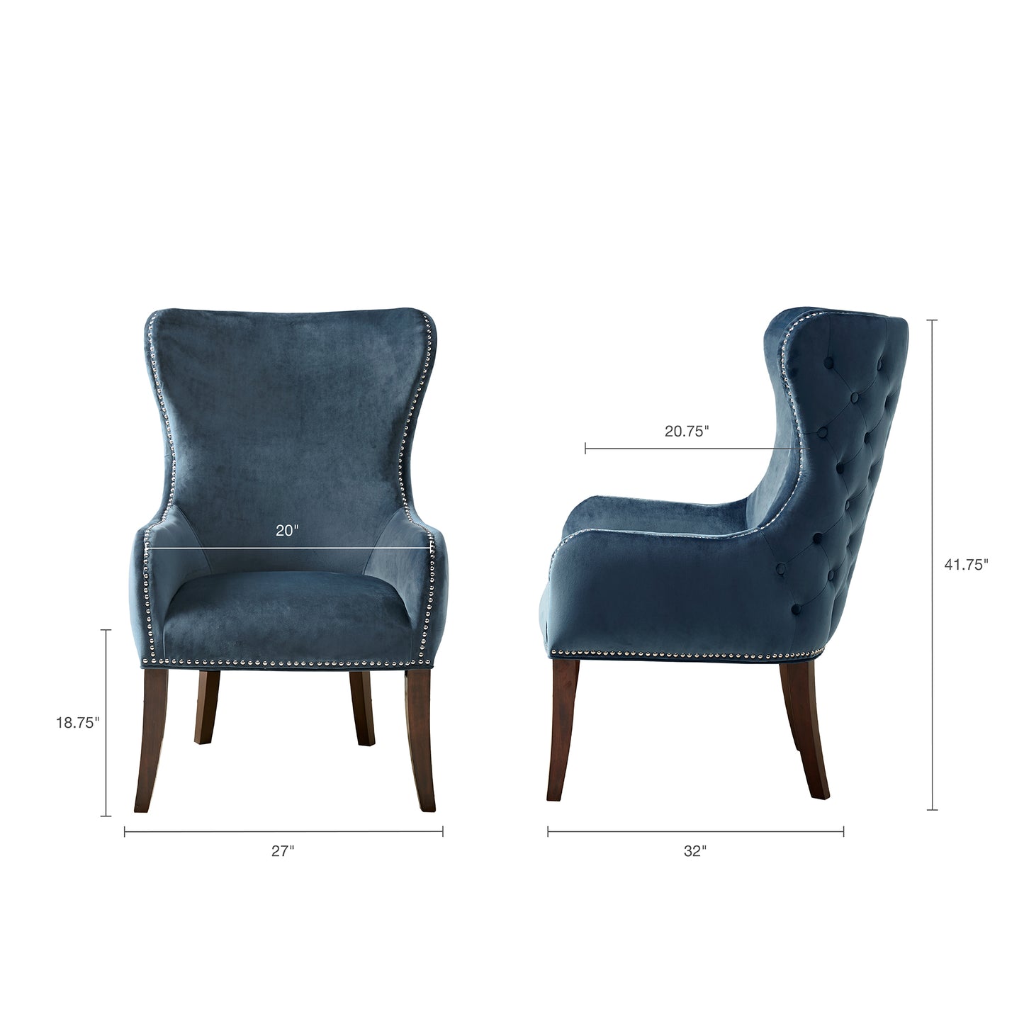 Button Tufted Back Accent Chair