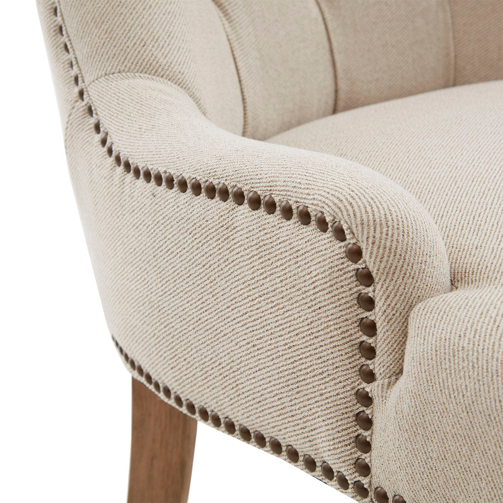 Button Tufted Captain Accent Chair