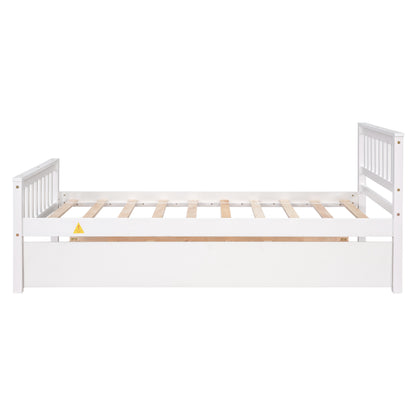 Gewnee Twin Bed with Trundle, Platform Bed Frame