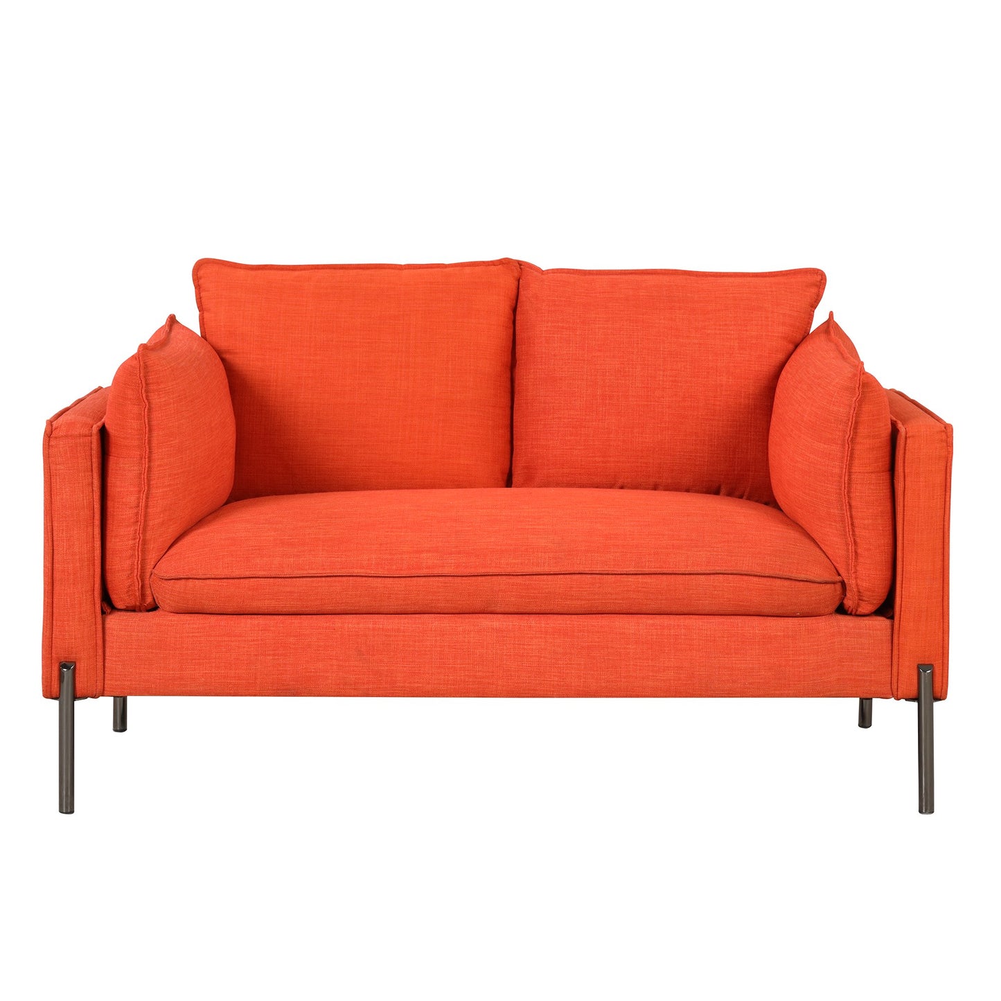 Gewnee 56" Upholstered Loveseat,Modern Linen Fabric Sofa Couch for Living Room,Orange