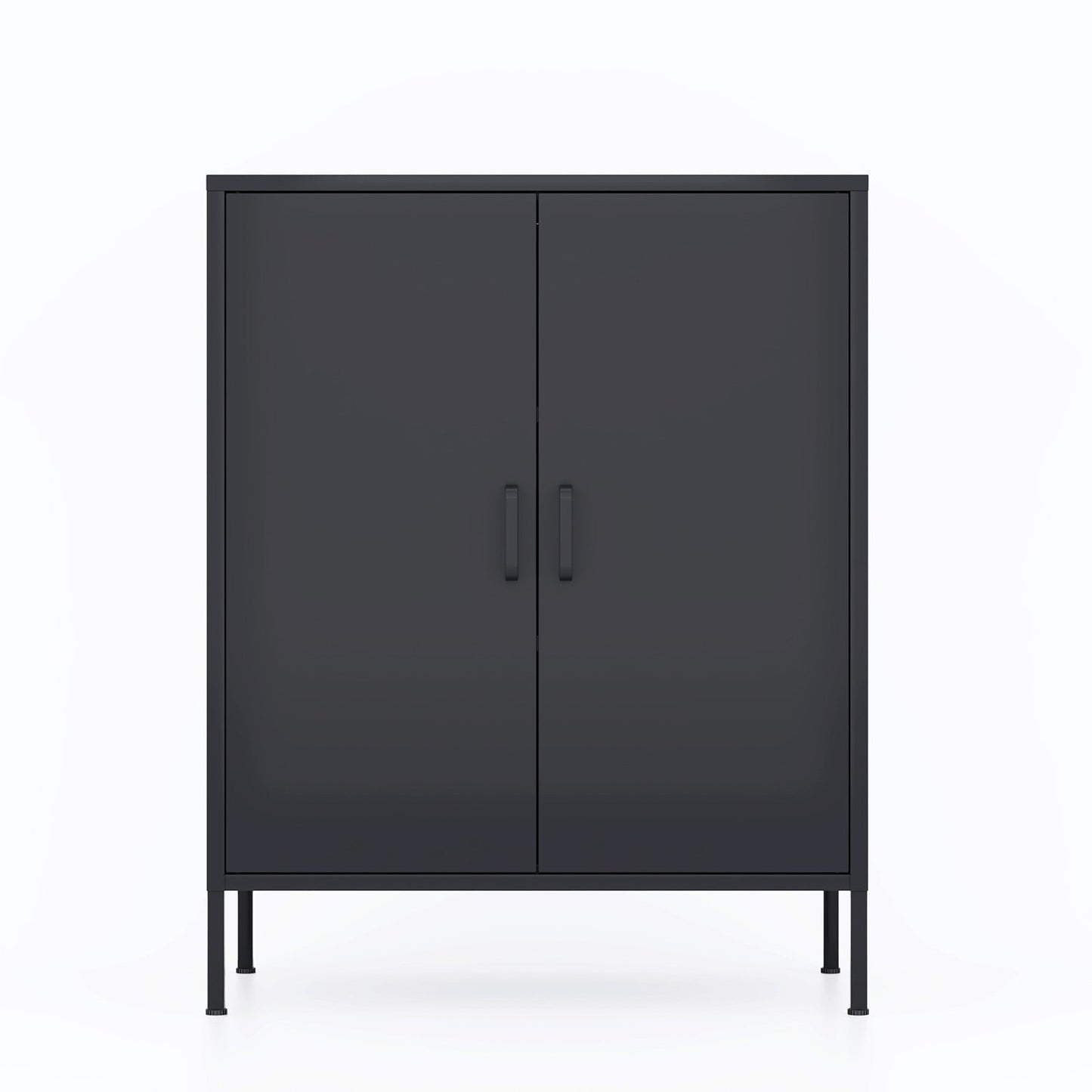 Gewnee 2 Door Metal Locker Accent Cabinet Storage Cabinet in Black
