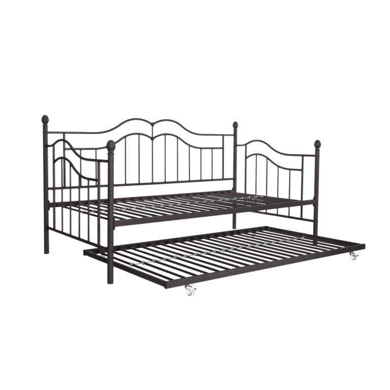 Gewnee Tokyo Metal Daybed And Trundle, Twin/Twin Size Frame, Bronze