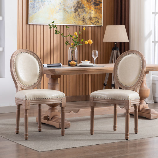 PU Leather French Country Dining Chairs Set of 2 W21238819