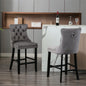 Solid Wood Tufted Counter&Bar Stools Set of 2 W114342345