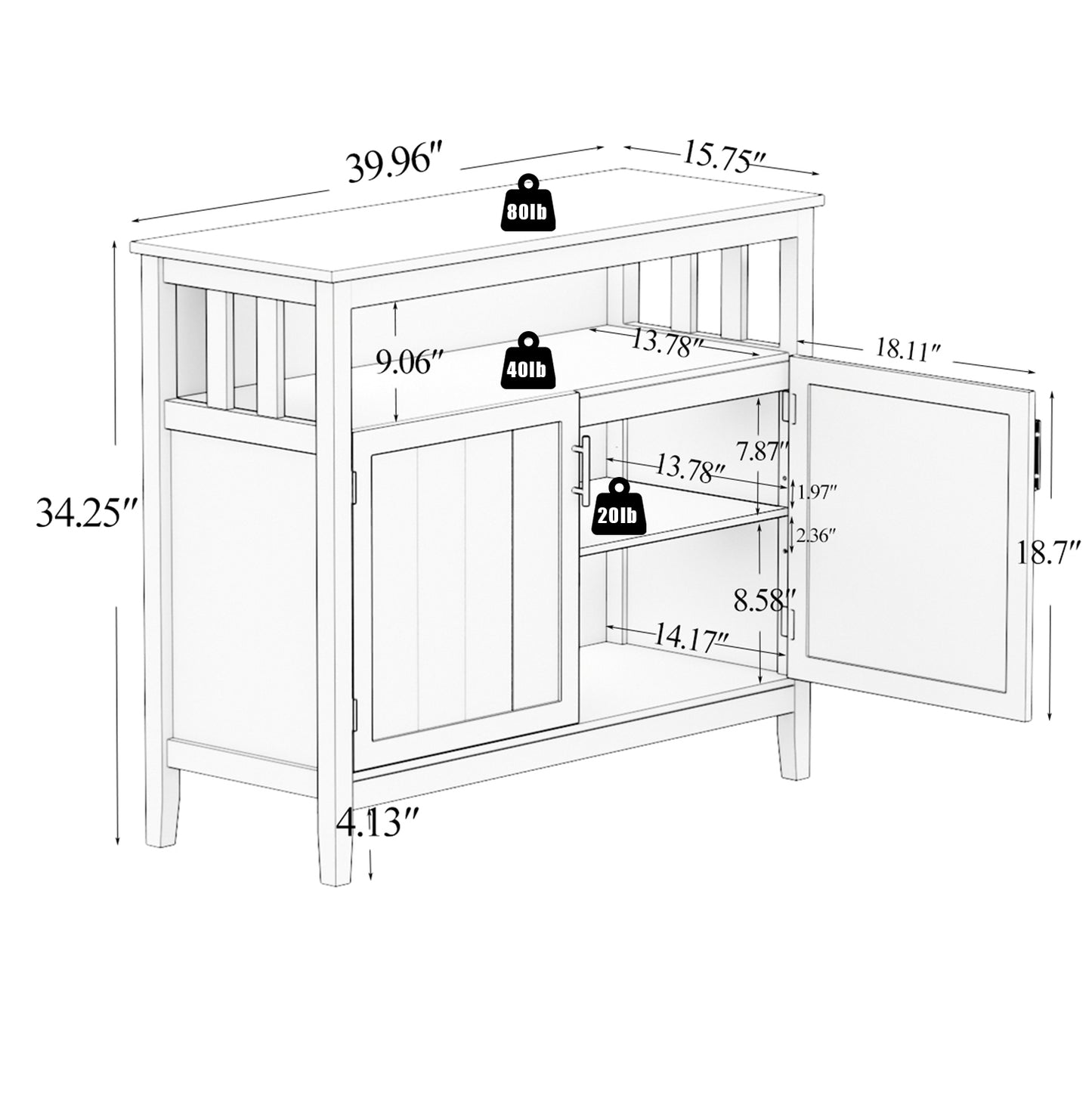 Kitchen Storage Cabinet Sideboard W28209564