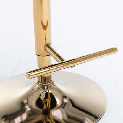 Golden Adjustable Swivel Velvet Bar Stools Set of 2 W114349916